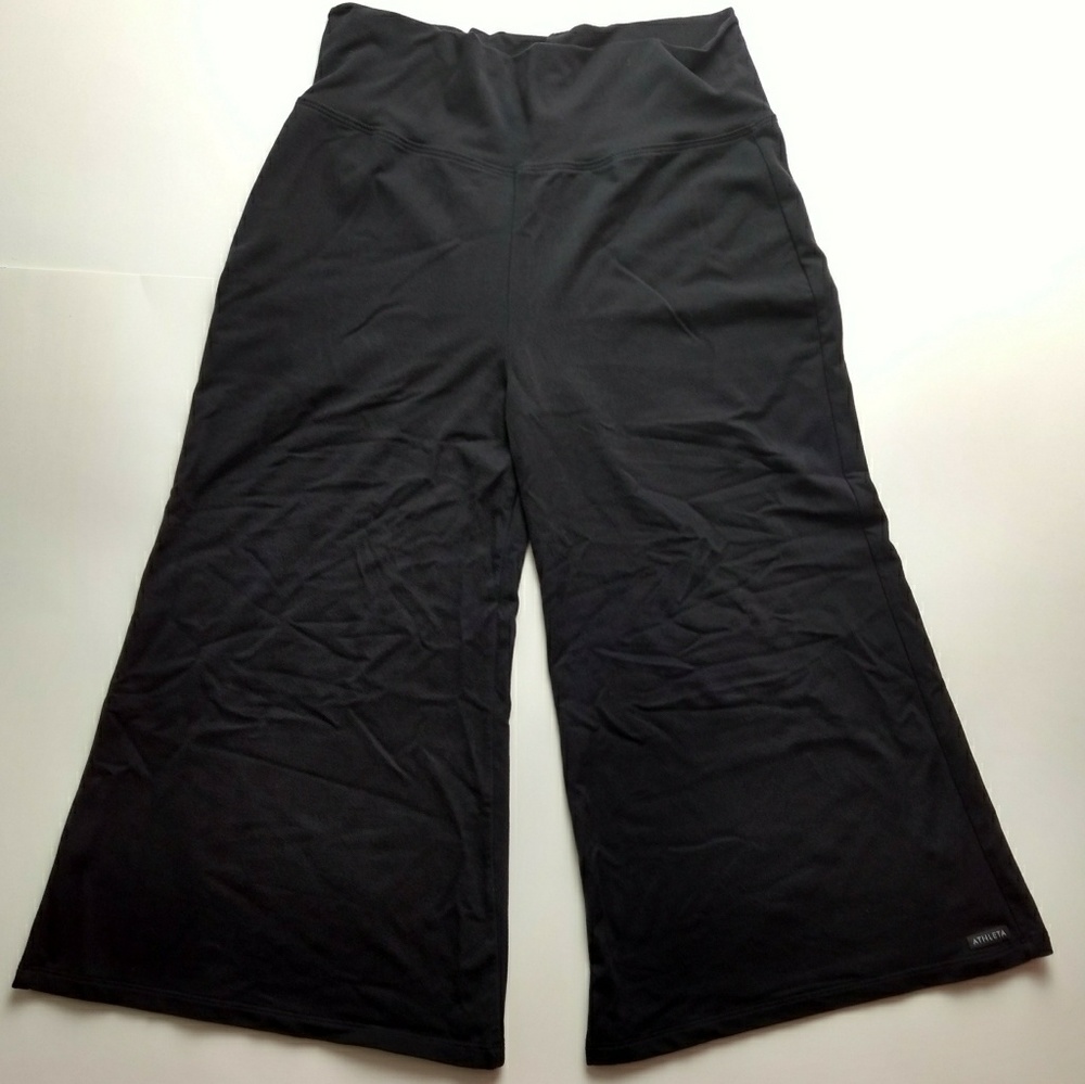 Athleta Black Flare Wide Leg Yoga Pants Sz Medium